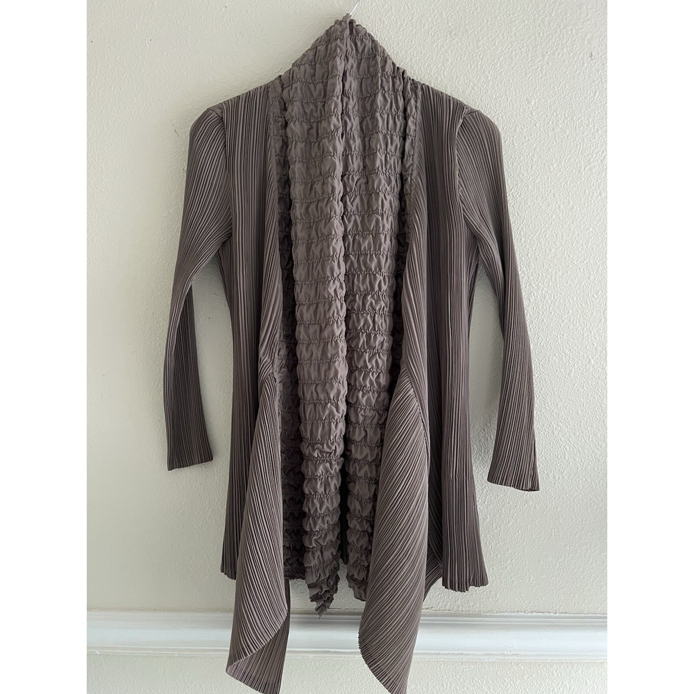 Rossi Roma Vintage Pleated Ruched Cardigan Cape Size L/XL Lagenlook Quiet Modest